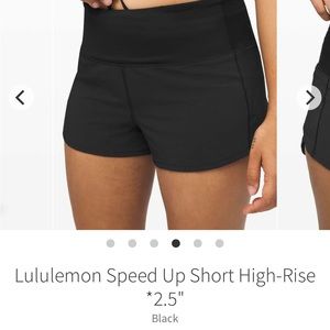 Lululemon Speed Up High Rise Short Black